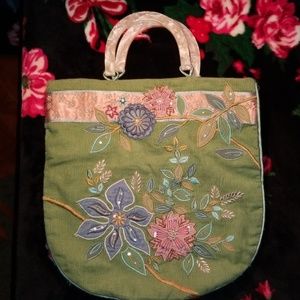 Vintage Corduroy Embroidered Purse
